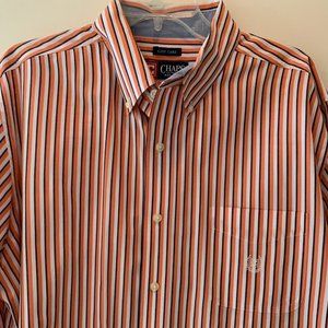 Chaps Men's Orange Striped Long Sleeve Dress Shirt. Size XL.